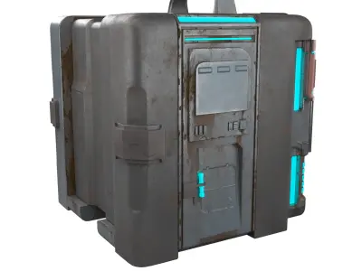 High-Detail Sci-Fi 3D Prop box B Low-poly 3D model