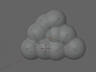 rigged cartoon clouds Low-poly 3D model