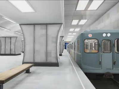 Subway Station 06 Low-poly 3D model