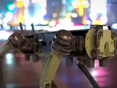  Vision 60 Robotic Dog Running Animated Rigged For Blender 