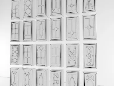 Cabinet doors set 3D model purchase