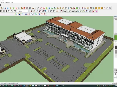 Hotel Master plan society urban design 3D model