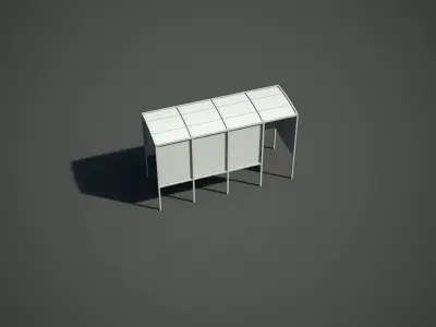 Smoking or Bus Shelter Low-poly 3D model