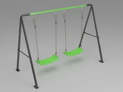 Swing set with two seats 3D model