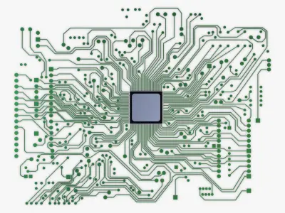 Electronic circuit board v 1 Low-poly 3D model