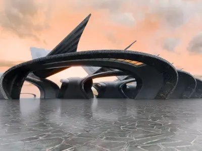 Parametric Architectural Passage- Architectural Background- V2U5 Low-poly 3D model