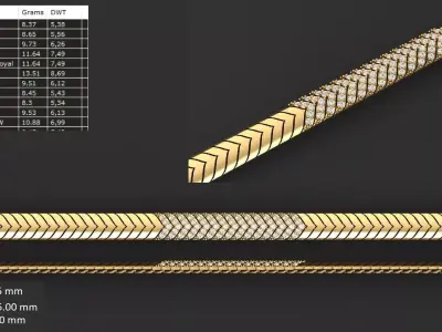 LIGHT WEIGHT LINK CHAIN BRACELT - 90 PIECES READY FOR PRINT 3D print model