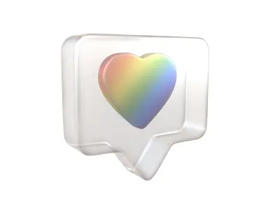 Socail Media Heart Bubble v1 016 Low-poly 3D model