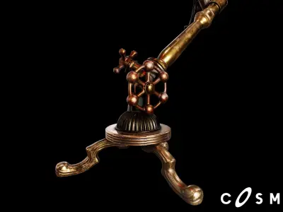 Steampunk Table Light Low-poly 3D model