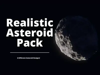 Realistic Asteroids Pack Low-poly 3D model