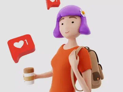 lowpoly human charachter  Low-poly 3D model