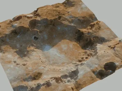 Landscape 3D model Low-poly 3D model