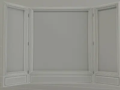 Mirror wooden window 3D model