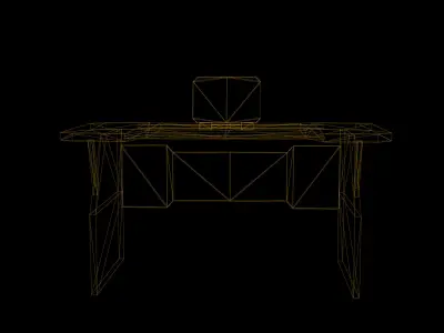 Cyberpunk Laundry Room Table Game-Ready Low-poly 3D model