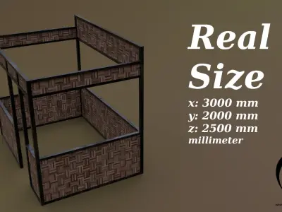 Stall stand 10 4in1 R - 4 PBR Texture 1 Model Low-poly 3D model