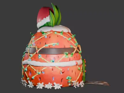 SpongeBob Christmas Pineapple House 3D Model Low-poly 3D model