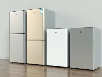 mini fridge with freezer  3D model