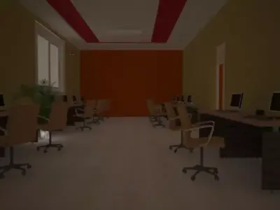 office with desks and chairs 3D model