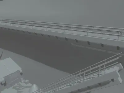 Port Cartoon Low-poly 3D model