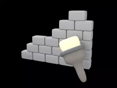 Paint Wall Icon v1 002 Low-poly 3D model