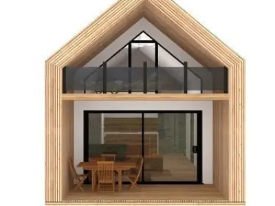 mountain cabin exterior 3d model Free low-poly 3D model