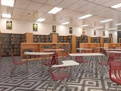  Large School Library 