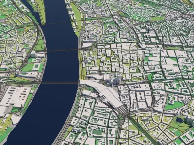 Cologne Germany 30x30km 3D City Map 3D model