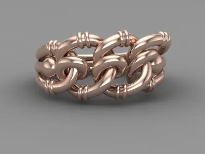 Cubin Rope Rose Gold Women  Ring 3D print model 3D print model