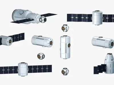 Modular Space Station 3D model