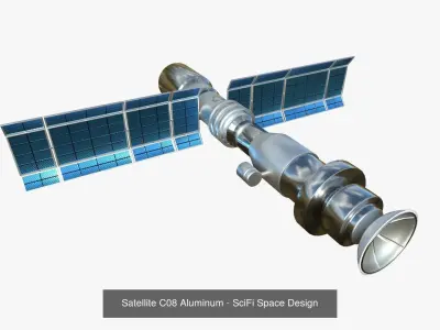 10 Satellites AZ Aluminum Collection - SciFi Space Design 3D Model Pack
