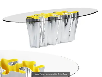 Louis Vuitton Dining Table and Chairs Collection 3D Model Pack