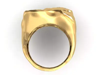 Colored Gemstone Ring- Heavy and Light Versions 3D print model