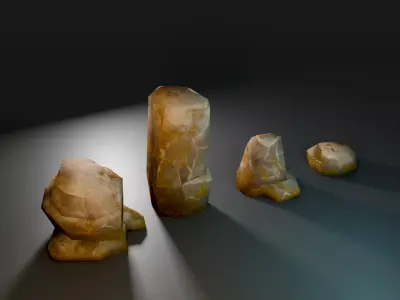 Stylized Low-Poly Rocks Pack - Game Ready Assets  Low-poly 3D model