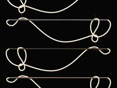 2 Luke Lamp Pendant light -Tracer Bar 6 -8 ft-  2lights -5mat  3D model