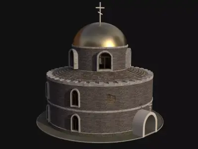  Soviet church Low-poly 3D model