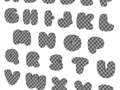 Kids alphabet furniture handles and wall hooks 3D model