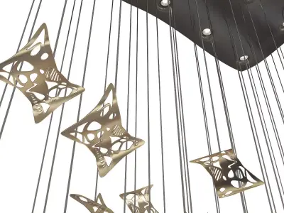 Manta lamp hanging from ceiling 3D model