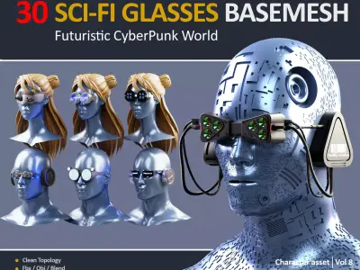 30 SCI-FI GLASSES BASEMESH vol8 3D model