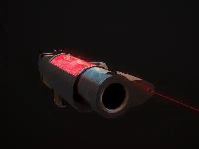 Sci-Fi Shotgun Low-poly 3D model