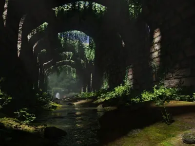 Tunnel Ruins Scene 3D model