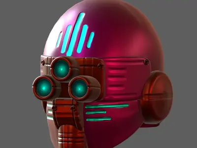 Gas mask helmet 3d model scifi Low-poly  Low-poly 3D model 359