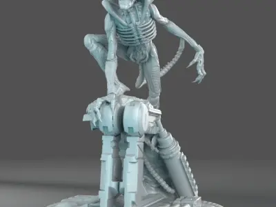 alien skeleton 3D print model