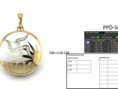 Pendants Collection pearl and diamond pendant gold 3D print model
