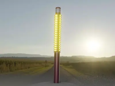 Dark Red Light-Column -24- Street-Light 9 Low-poly 3D model