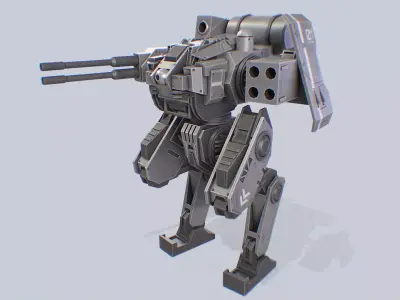 Defender Mech Low-poly 3D model
