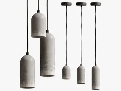 Pendant Minimalist Round Concrete Lamp 3D model