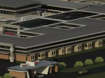 Hospital Building Low-poly 3D model