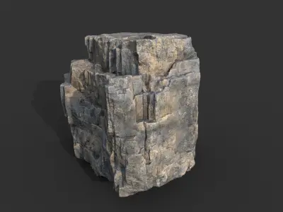 Realistic Blocky Rock 01 250612 Low-poly 3D model