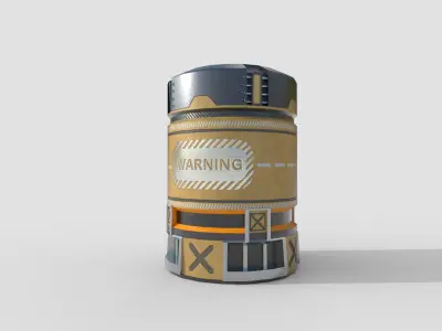 Sci-fi Barrel Low-poly 3D model