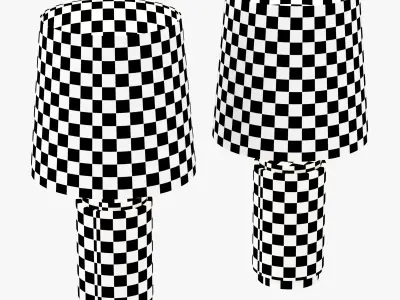 Small Pillar Table Lamp - Antique Brass 3D model